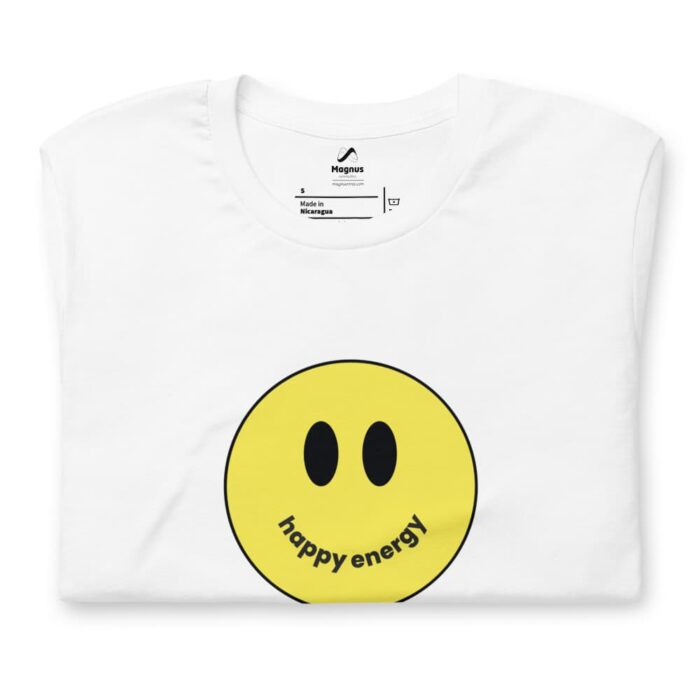 Happy Energy White T-Shirt Folded