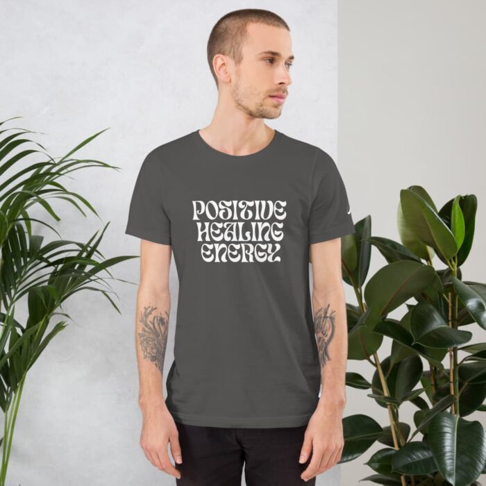 Camiseta Positive Healing Energy Gris Oscuro Hombre Frontal 1