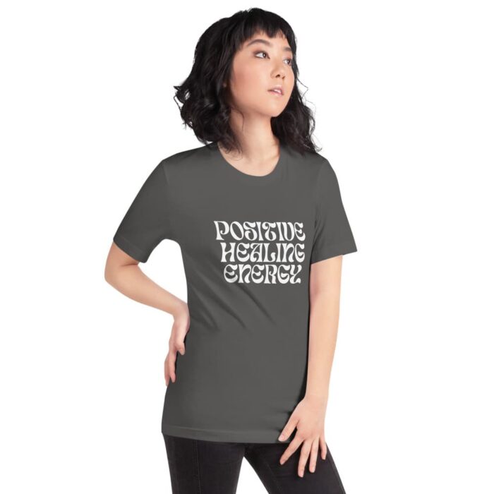 Camiseta Positive Healing Energy Gris Oscuro Mujer 3