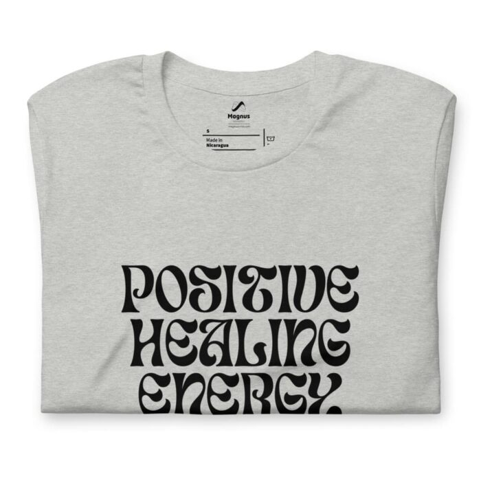 Camiseta Positive Healing Energy Gris Doblada