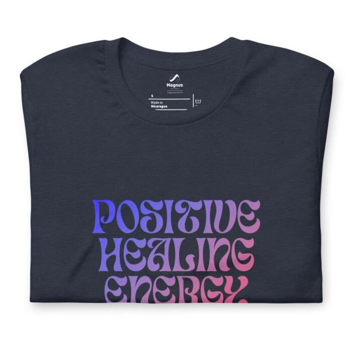 Positive Healing Energy Navy Blue T-Shirt Folded